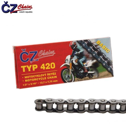 Цепь для мотоцикла CZ Chains 420 Basic - 130 pitbikemarket.ru